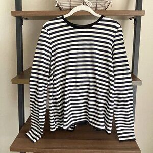 Harvey Faircloth Long Sleeve Striped Shirt Bow Detail, Medium